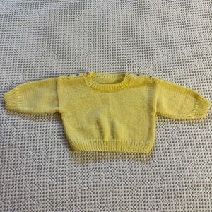Vintage Handmade Yellow Baby Sweater
